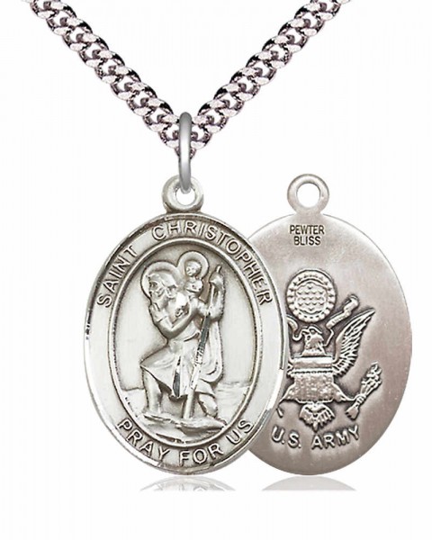 St. Christopher Army Medal - Pewter
