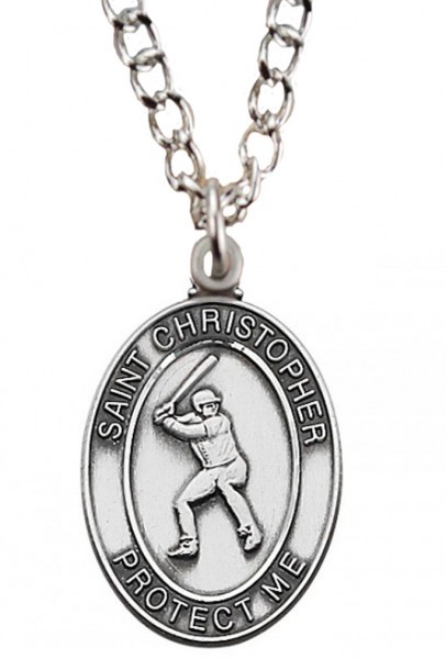 St. Christopher Baseball Medal Pewter - Pewter