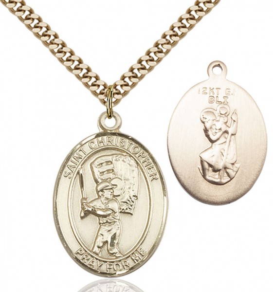 St. Christopher Baseball Medal - 14KT Gold Filled