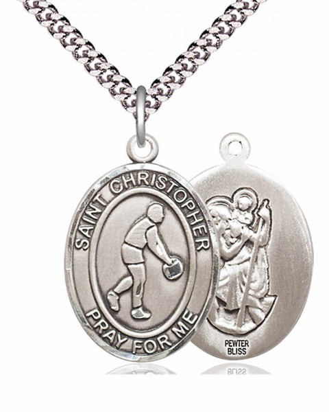 St. Christopher Basketball Medal - Pewter