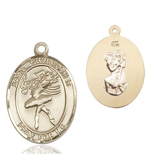 St. Christopher Dance Medal - 14K Solid Gold