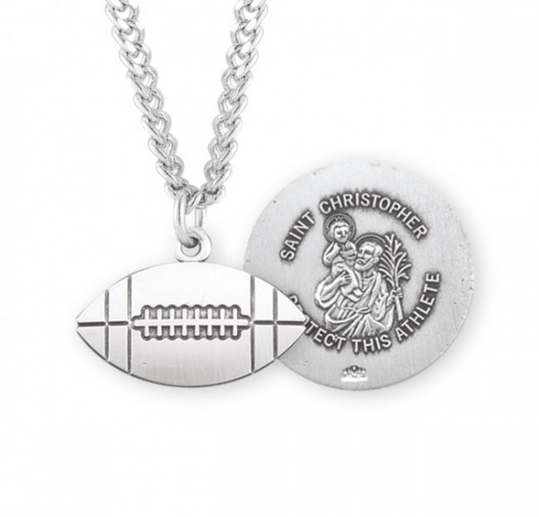 St. Christopher Football Medal Sterling Silver - Sterling Silver