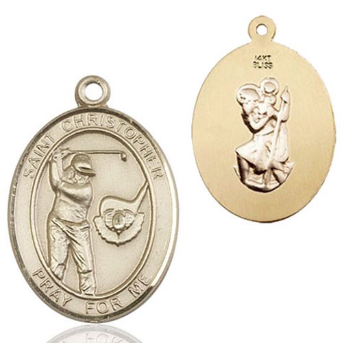 St. Christopher Golf Medal - 14K Solid Gold
