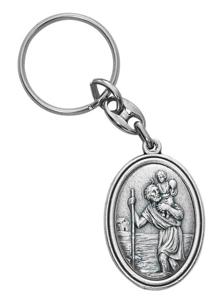 St. Christopher Key Ring - Silver