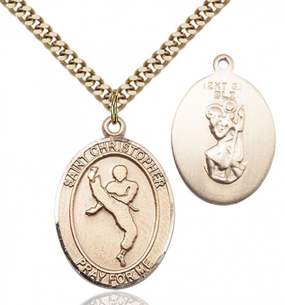 St. Christopher Martial Arts Medal - 14KT Gold Filled