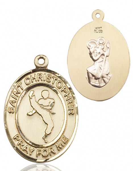 St. Christopher Martial Arts Medal - 14K Solid Gold