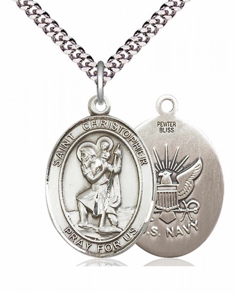 St. Christopher Navy Medal - Pewter