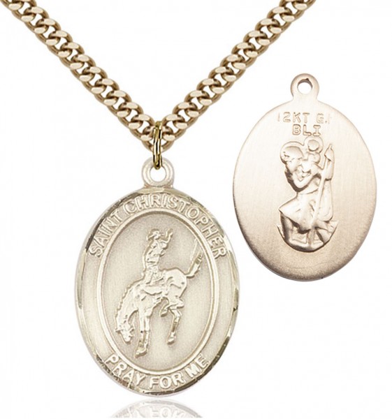 St. Christopher Rodeo Medal - 14KT Gold Filled