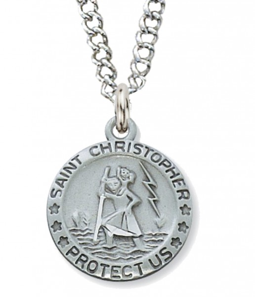St. Christopher Round Medal Pewter - Pewter