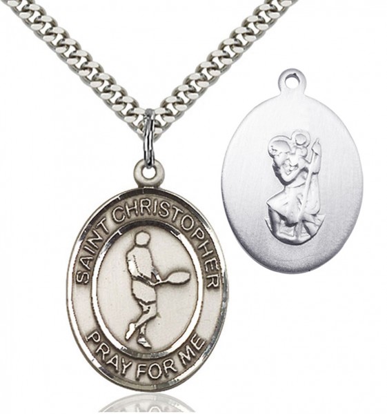 St. Christopher Tennis Medal - Sterling Silver
