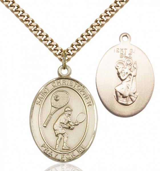 St. Christopher Tennis Medal - 14KT Gold Filled