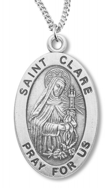 St. Clare Medal Sterling Silver - Sterling Silver