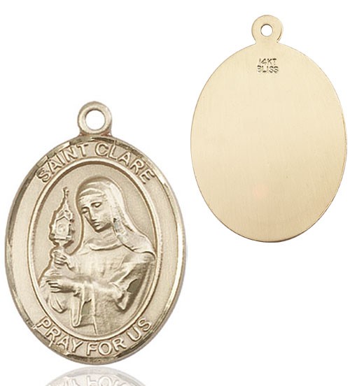St. Clare of Assisi Medal - 14K Solid Gold