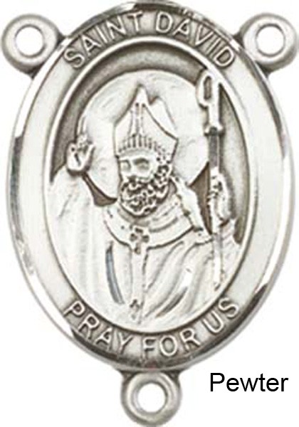 St. David of Wales Rosary Centerpiece Sterling Silver or Pewter - Pewter
