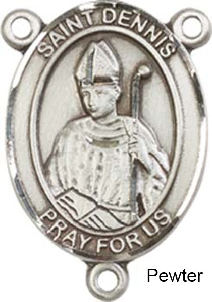 St. Dennis Rosary Centerpiece Sterling Silver or Pewter - Pewter