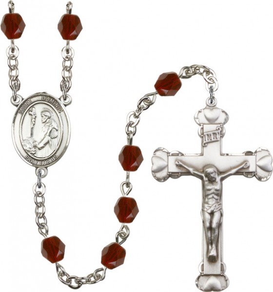 St. Dominic Rosary for Women 12 Birthstone Colors - Garnet