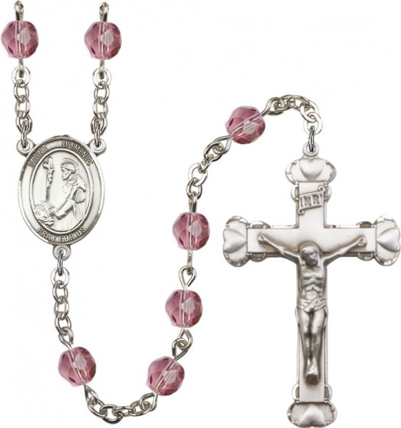 St. Dominic Rosary for Women 12 Birthstone Colors - Amethyst