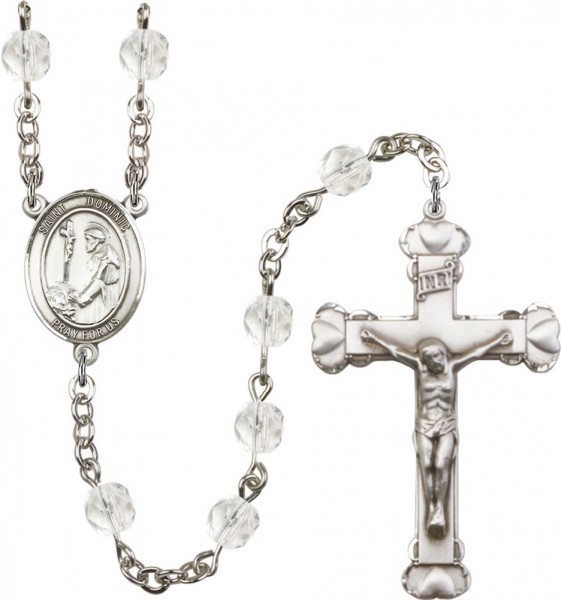 St. Dominic Rosary for Women 12 Birthstone Colors - Crystal