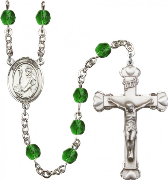 St. Dominic Rosary for Women 12 Birthstone Colors - Emerald Green
