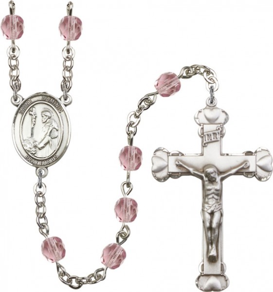 St. Dominic Rosary for Women 12 Birthstone Colors - Light Amethyst