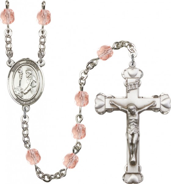 St. Dominic Rosary for Women 12 Birthstone Colors - Pink