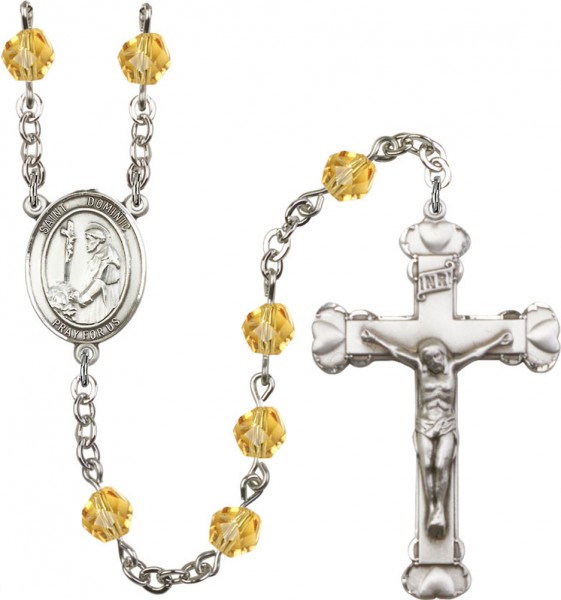 St. Dominic Rosary for Women 12 Birthstone Colors - Topaz