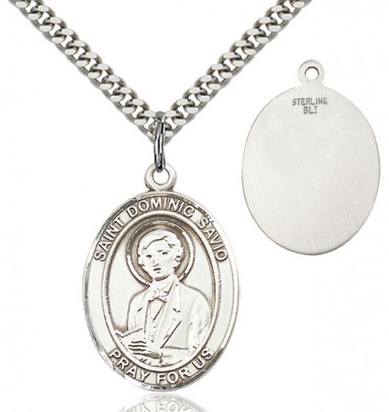 Oval Saint Dominic Savio Medal - Sterling Silver