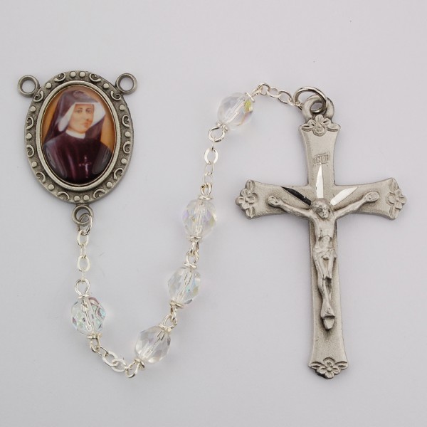 St. Faustina Crystal Rosary - Crystal