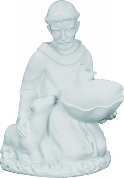 Plastic Saint Francis Bird Feeder Statue - 16 Inch - White