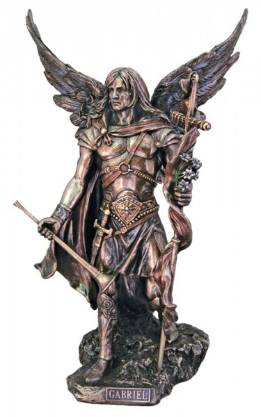 St. Gabriel the Archangel Statue, 13 3/4 Inches - Bronze
