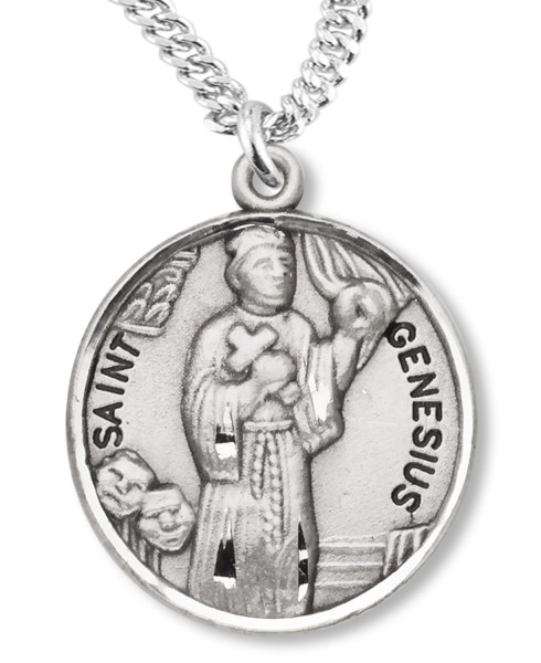 St. Genesius Medal - Sterling Silver