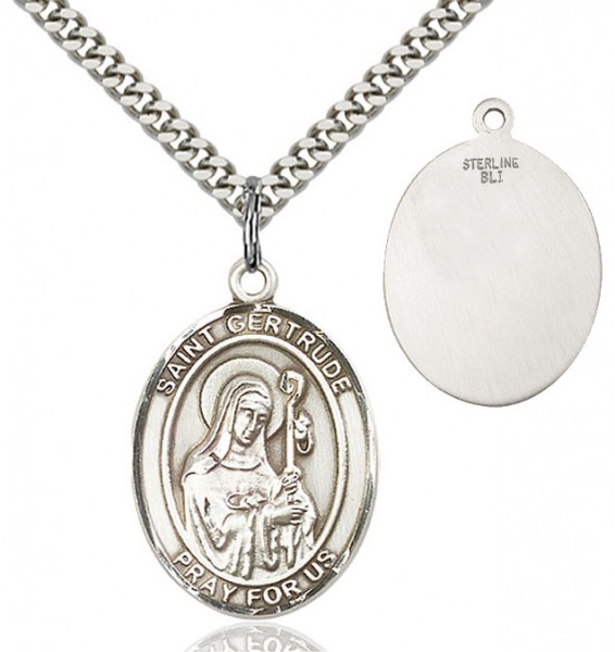 St. Gertrude of Nivelles Medal - Sterling Silver