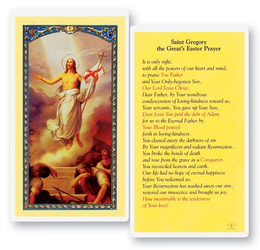 St. Gregory Easter Laminated Prayer Card - 1 Prayer Card .99 each