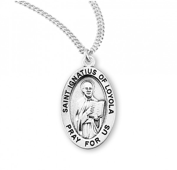 St. Ignatius of Loyola Oval Medal - Sterling Silver
