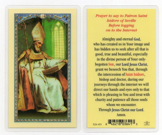 St. Isidore Laminated Prayer Card - 1 Prayer Card .99 each