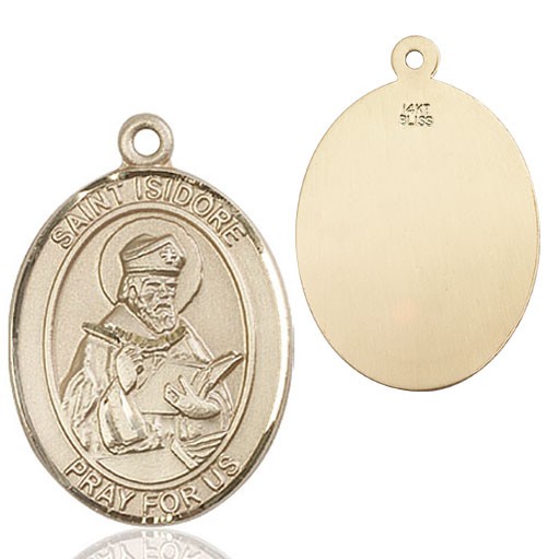 St. Isidore of Seville Medal - 14K Solid Gold