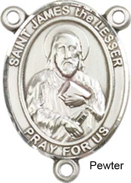 St. James the Lesser Rosary Centerpiece Sterling Silver or Pewter - Pewter