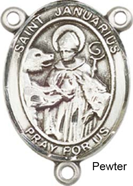St. Januarius Rosary Centerpiece Sterling Silver or Pewter - Pewter