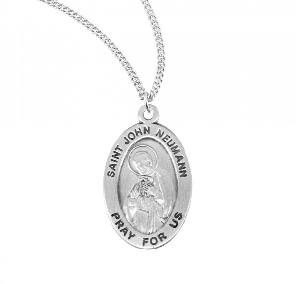Women's St. John Neumann Oval Medal - Sterling Silver