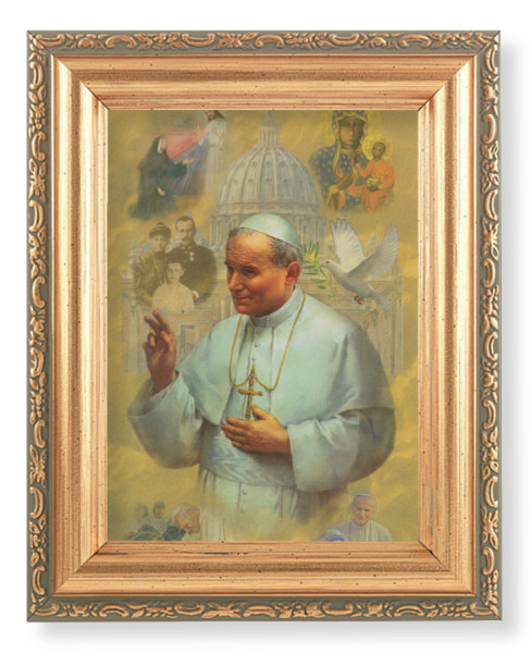 St. John Paul II 4x5.5 Print Under Glass - Full Color