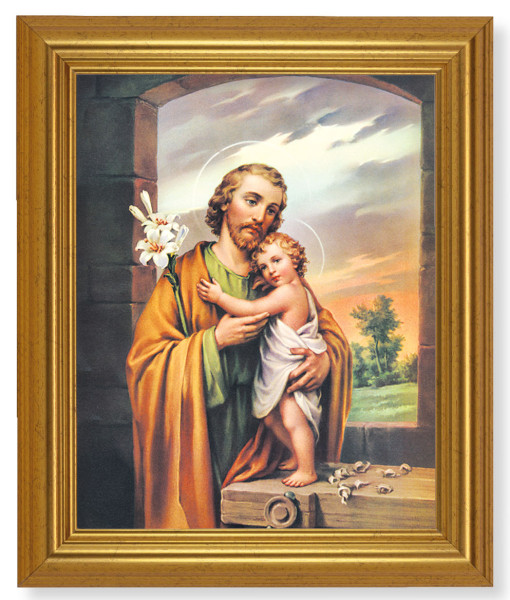 St. Joseph 8x10 Framed Print Under Glass - #110 Frame