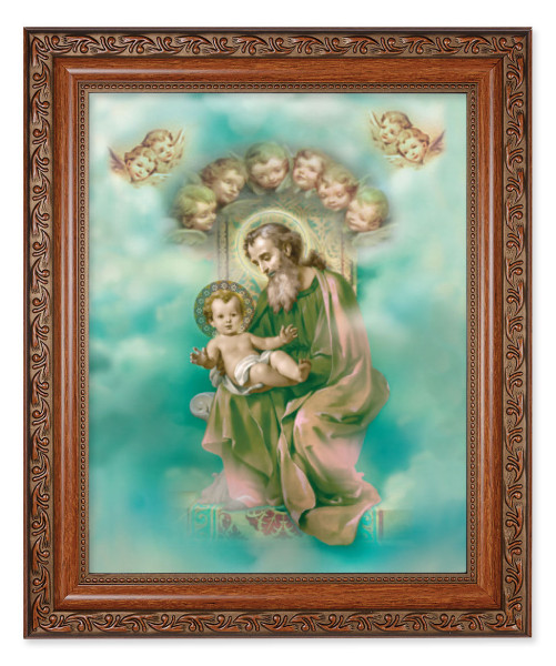St. Joseph with Angels 8x10 Framed Print Under Glass - #161 Frame