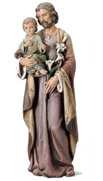 St. Joseph with Child Statue - 37&quot; - Multi-Color
