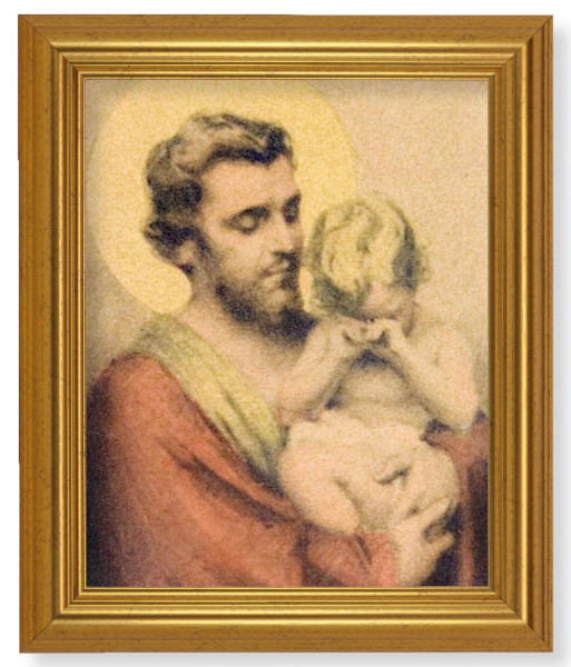 St. Joseph with Crying Jesus 8x10 Framed Print Under Glass - #110 Frame