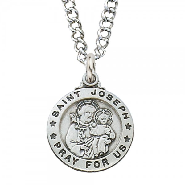 Boys Sterling Silver Saint Joseph Medal - Silver