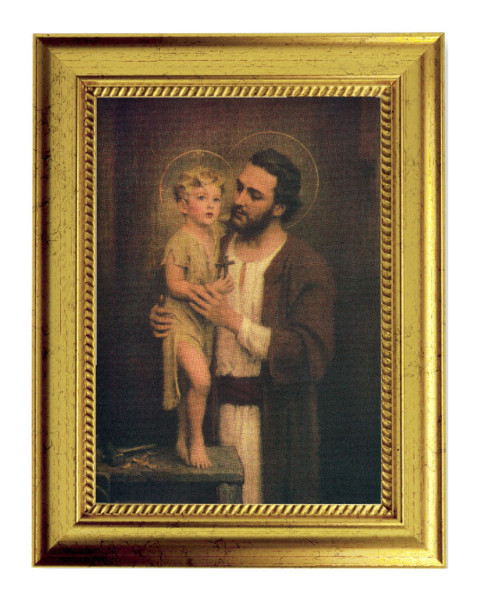 St. Joseph Print by Chambers 5x7 Print in Gold-Leaf Frame - Full Color