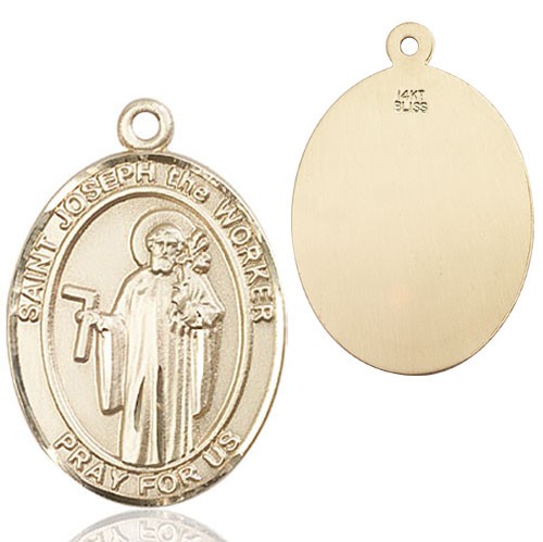 St. Joseph The Worker Medal - 14K Solid Gold