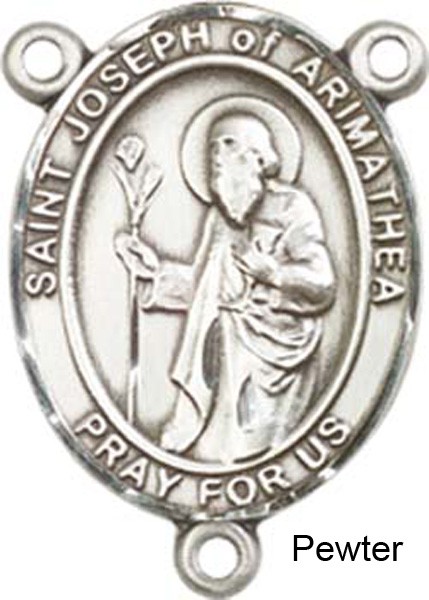 St. Joseph of Arimathea Rosary Centerpiece Sterling Silver or Pewter - Pewter