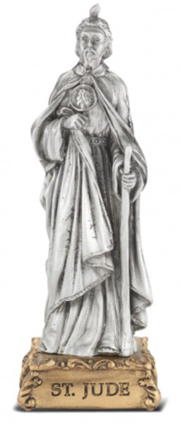 Saint Jude Pewter Statue 4 Inch - Pewter