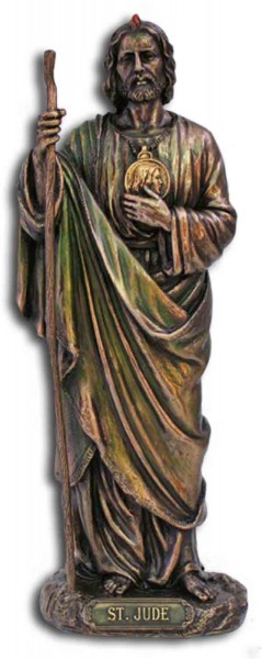 St. Jude Statue, Bronzed Resin - 8 inch - Bronze